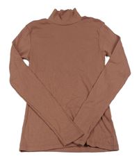 Starorůžové žebrované triko s rolákem H&M