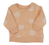 Broskvová mikina s puntíky Primark