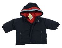 Nové - Tmavomodro-červená šusťáková zimní bunda s kapucí Ladybird 