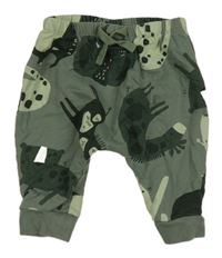 Khaki cuff tepláky se zvířátky Next 