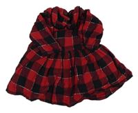 Černo-červené kostkované plátěné šaty s límečkem Matalan