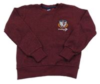 Vínový melírovaný svetr s erbem 