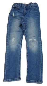 Modré skinny fit rifle s prošoupáním H&M