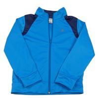 Azurová funkční sportovní propínací mikina s logem Decathlon