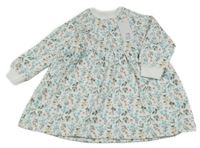 Nové - Bílé teplákové šaty s kytičkami F&F