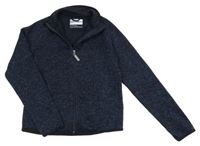 Tmavomodrá melírovaná úpletová propínací mikina s rolákem Tchibo