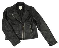 Černý koženkový crop jarní křivák River Island 