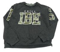 Tmavošedá mikina s nápisem George