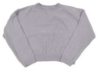 Levandulový žinylkový crop svetr Sinsay