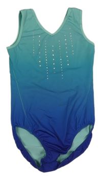 Zeleno-modré jednodílné plavky s flitry 