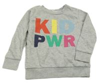 Šedá melírovaná mikina s nápisem H&M