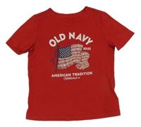 Červené tričko s potiskem Old Navy