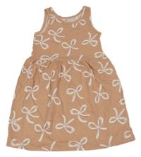 Starorůžové bavlněné šaty s mašlemi H&M