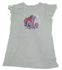 Bílé tričko s My little Pony z překlápěcích flitrů 