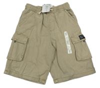 Nové - Béžové riflové cargo kraťasy M&S