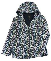 Černo-barevná vzorovaná jarní parka s kapucí Name it