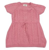 Růžové svetrové vzorované vlněné šaty H&M