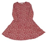 Červené květované šaty M&S