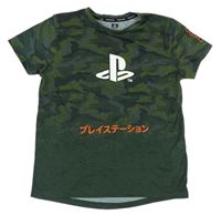 Khaki-army melírované tričko s logem - PlayStation PRIMARK