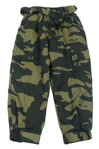 Army cuff kalhoty s páskem SHEIN