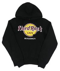Černá mikina s logem a kapsou a kapucí Hard Rock Cafe
