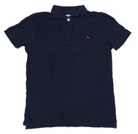 Tmavomodré polo tričko H&M