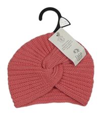 Nové - růžová žebrovaná turbanová čepice F&F