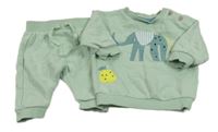 2Set - Olivová oversize mikina se sloníkem a jablíčkem + turecké tepláky George