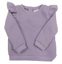 Levandulová prošívaná vyteplená mikina s volánky so cute