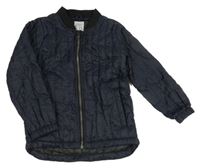 Tmavomodrá prošívaná šusťáková zateplená bunda VRS