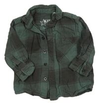 Khaki-tmavošedá kostkovaná košile Peacocks