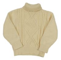 Smetanový pletený rolák se vzorem 