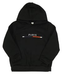 Černá teplá mikina s nápisem a kapucí SHEIN