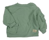 Khaki žebrovaná mikina s nášivkou F&F