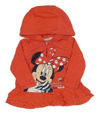 Červené triko s Minnie a volánky a kapucí C&A