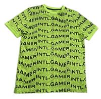 Zelené sportovní tričko s nápisy F&F