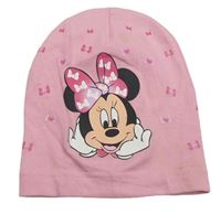 Růžová bavlněná čepice s Minnie