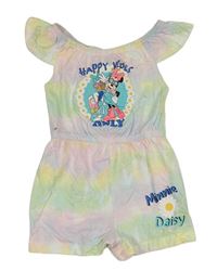 Barevný batikovaný bavlněný kraťasový overal s Minnie a Daisy Primark