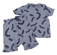 2set - Světlemodré vzorované tričko + bavlněné baggy kraťasy Nutmeg