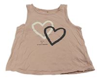 Růžový top se srdíčky H&M