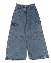 Modré wide leg cargo rifle Matalan