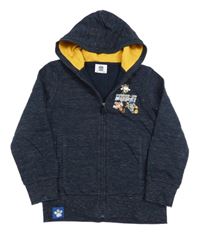 Tmavomodrá melírovaná propínací mikina s Paw Patrol a kapucí C&A