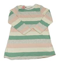Šedo-růžovo-barevné pruhované teplákové šaty zn. H&M