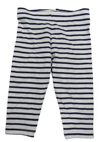 Bílo-tmavomodré pruhované legíny F&F