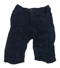 Tmavomodré manšestrové kalhoty H&M