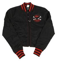 Černá šusťáková jarní crop bunda s potiskem - Emily Strange