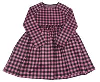 Růžovo-černé kostkované šaty Dunnes