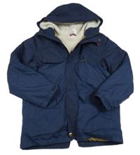 Tmavomodrá šusťáková zimní funkční bunda s kapucí Quechua