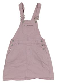 Růžové plátěné laclové šaty