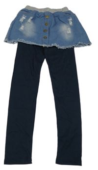 Modrá riflová sukně s všitými legínami